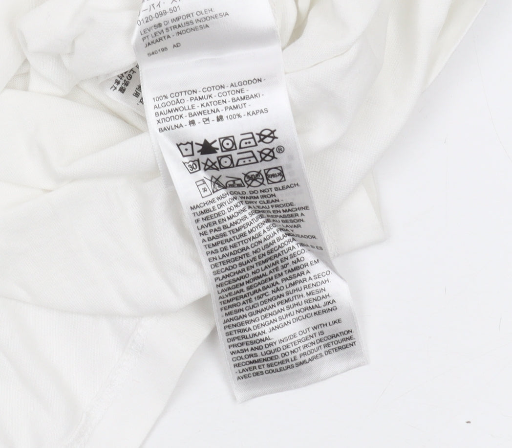 Levi's Men's White Graphic Print T-Shirt, M