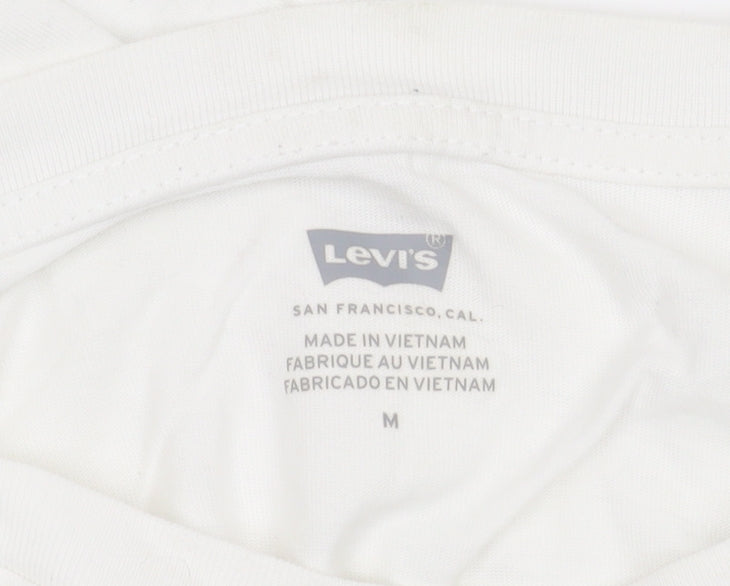 Levi's Men's White Graphic Print T-Shirt, M