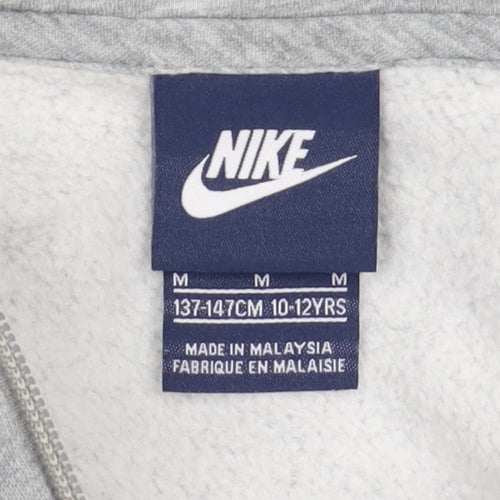 Nike Boys Grey Full Zip Hoodie M Medium