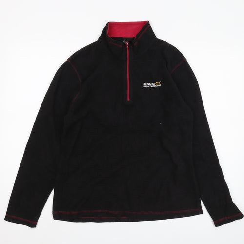 Regatta Women's Black Fleece Pullover, Size 10, Zip Neck