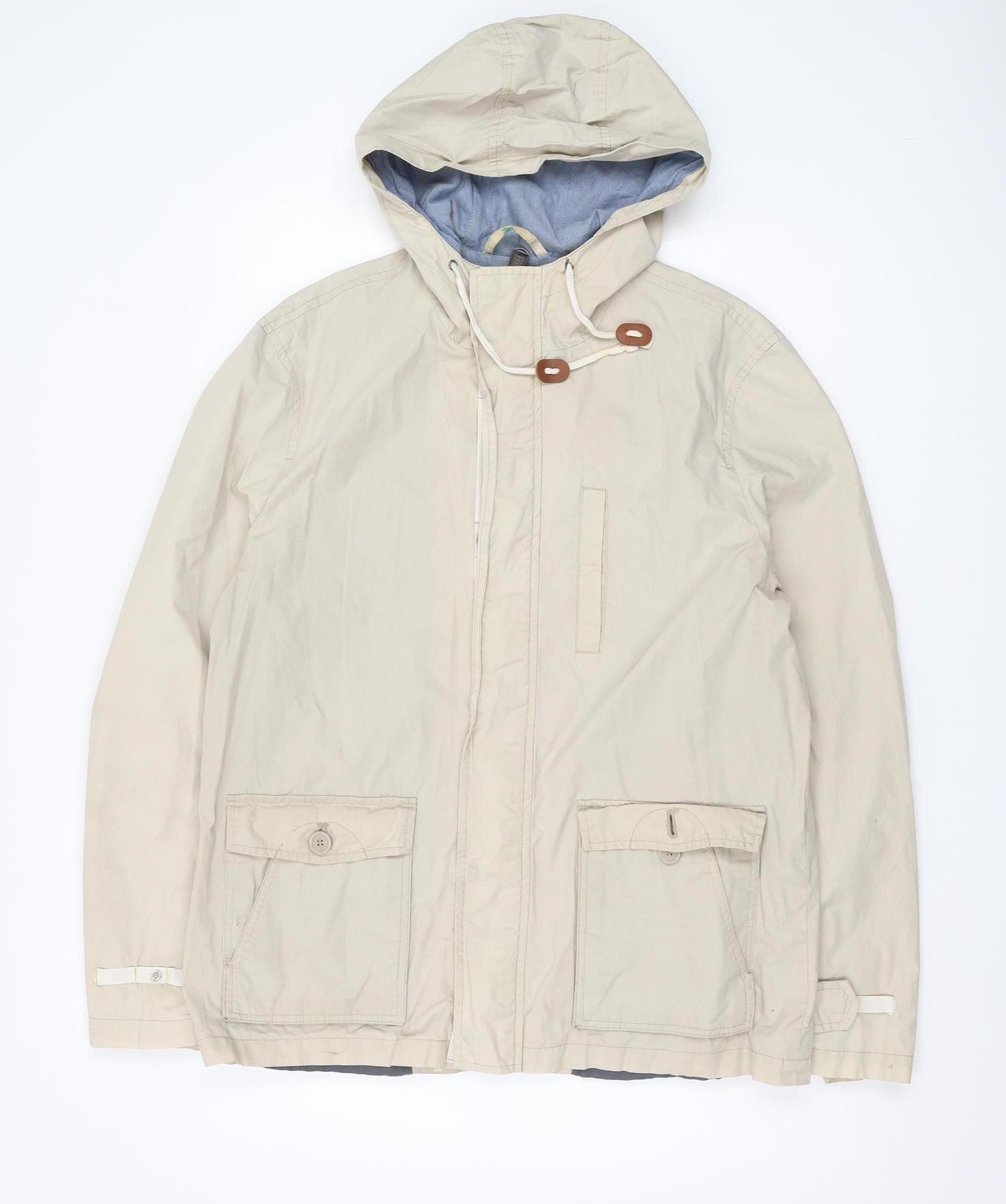 Jasper Conran Men's Beige Parka Jacket L Hooded