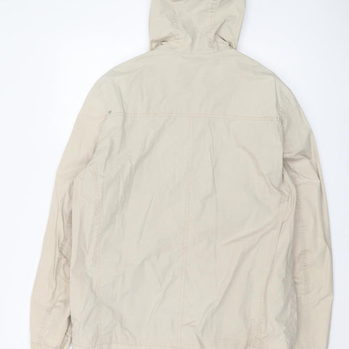 Jasper Conran Men's Beige Parka Jacket L Hooded