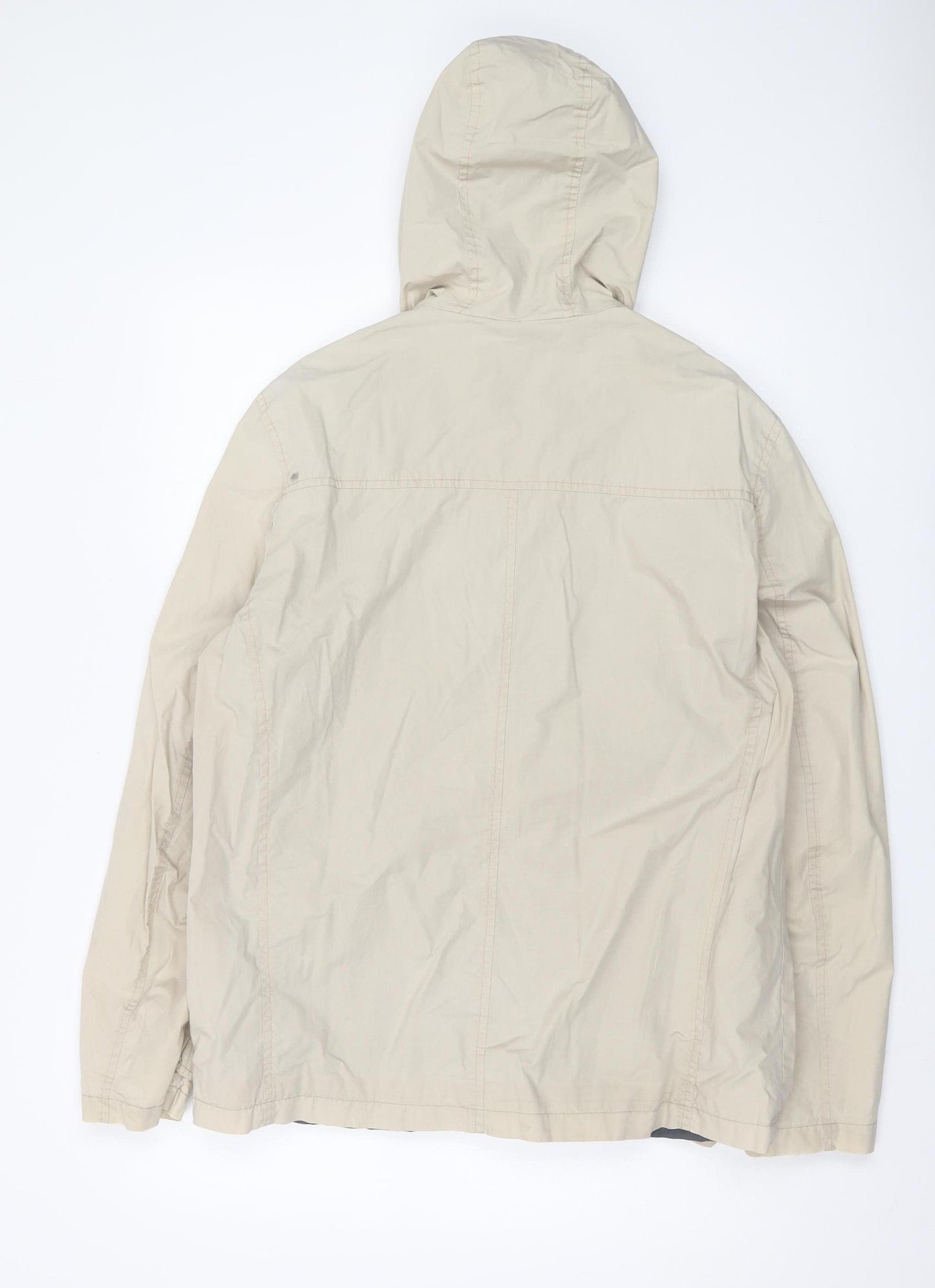 Jasper Conran Men's Beige Parka Jacket L Hooded