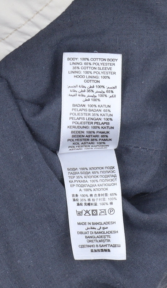 Jasper Conran Men's Beige Parka Jacket L Hooded