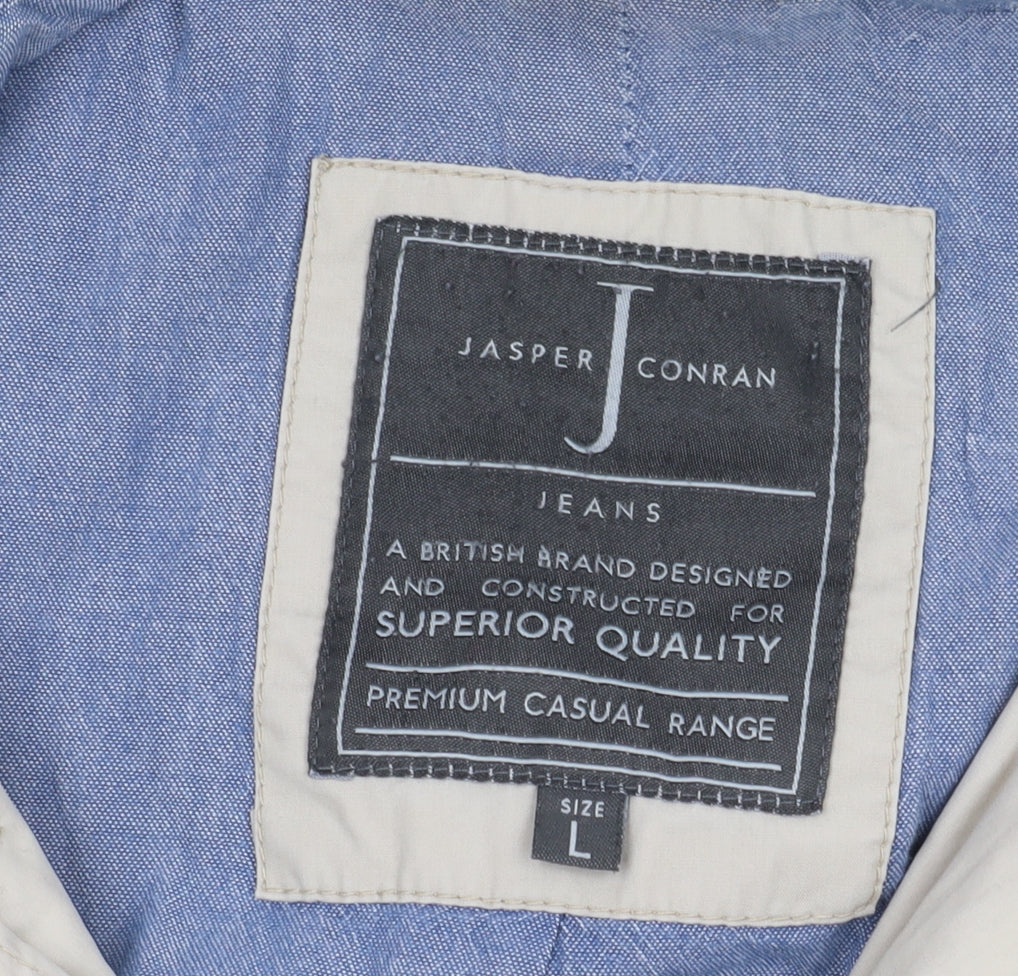 Jasper Conran Men's Beige Parka Jacket L Hooded