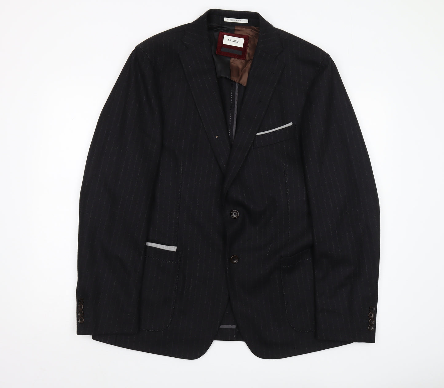 Van Gils Men's Black Striped Blazer 44R Formal Jacket