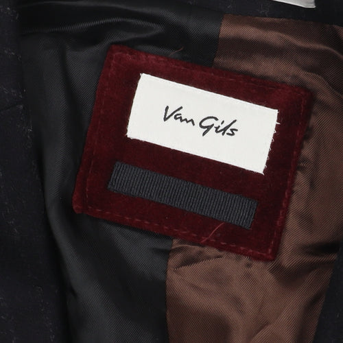 Van Gils Men's Black Striped Blazer 44R Formal Jacket