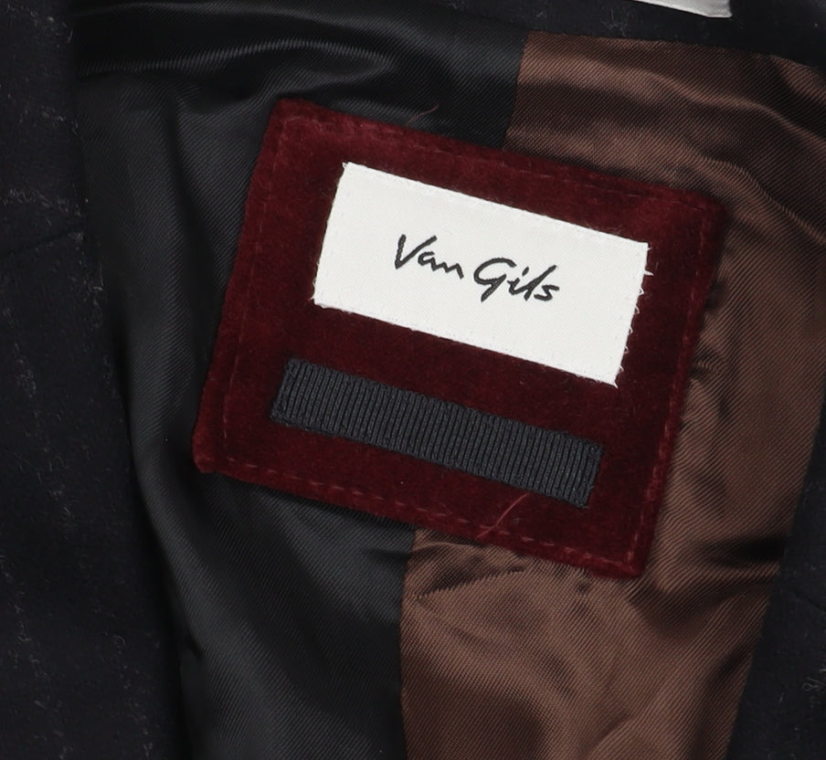 Van Gils Men's Black Striped Blazer 44R Formal Jacket