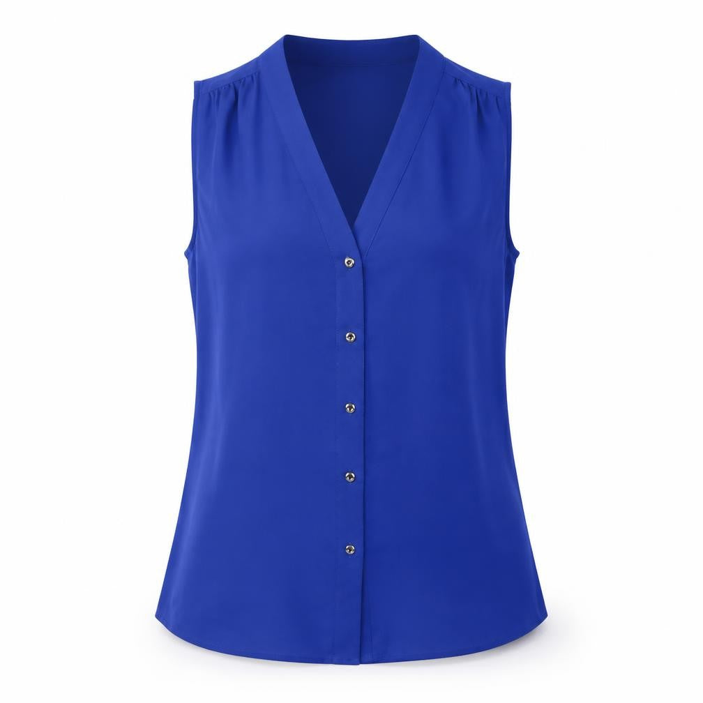 Banana Republic Women's Blue Sleeveless Blouse Size 8