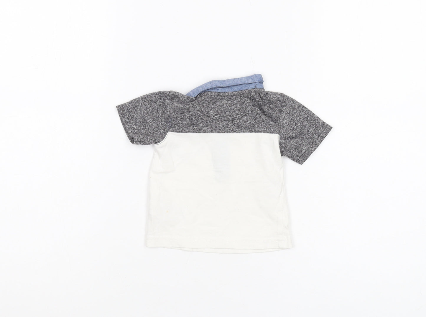 McKenzie Unisex Baby Polo Shirt Grey White 0-3 Months
