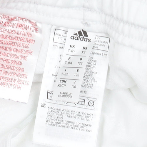 Adidas Boys White XS Athletic Football Shorts