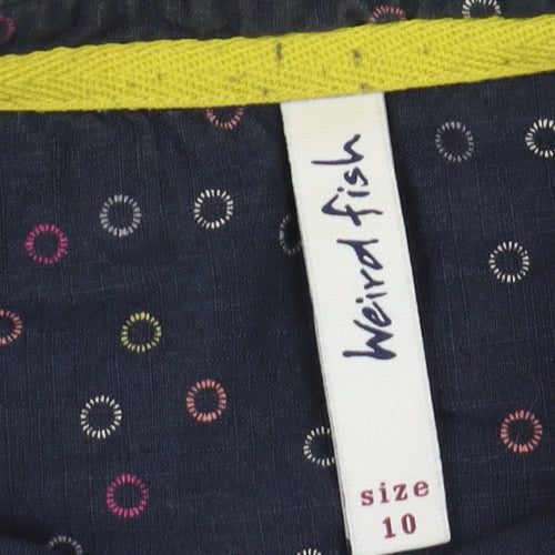 Weird Fish Women's Blue Button-Up Shirt, Size 10