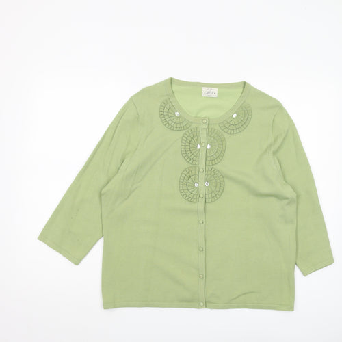 Eastex Women's Green Cardigan Size 12 with Jewel Accents
