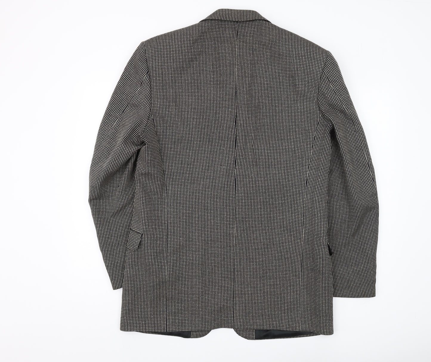 Jaeger Men's Black Check Blazer, Size 50L, Classic Jacket