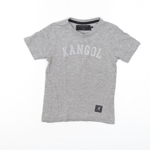 Kangol Boys Grey Logo T-Shirt 4-5Y Casual Short Sleeve