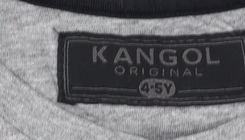 Kangol Boys Grey Logo T-Shirt 4-5Y Casual Short Sleeve