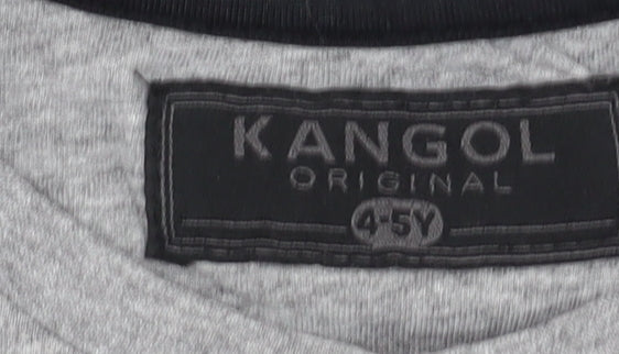 Kangol Boys Grey Logo T-Shirt 4-5Y Casual Short Sleeve