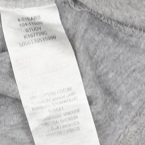 Kangol Boys Grey Logo T-Shirt 4-5Y Casual Short Sleeve