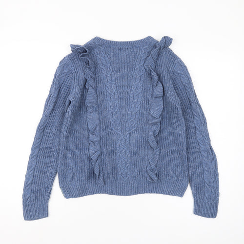 Polo Ralph Lauren Girls Blue Cable Knit Pullover Jumper Size 16
