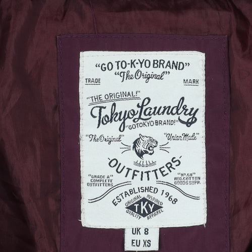 Tokyo Laundry Women's Purple Puffer Jacket Size 8