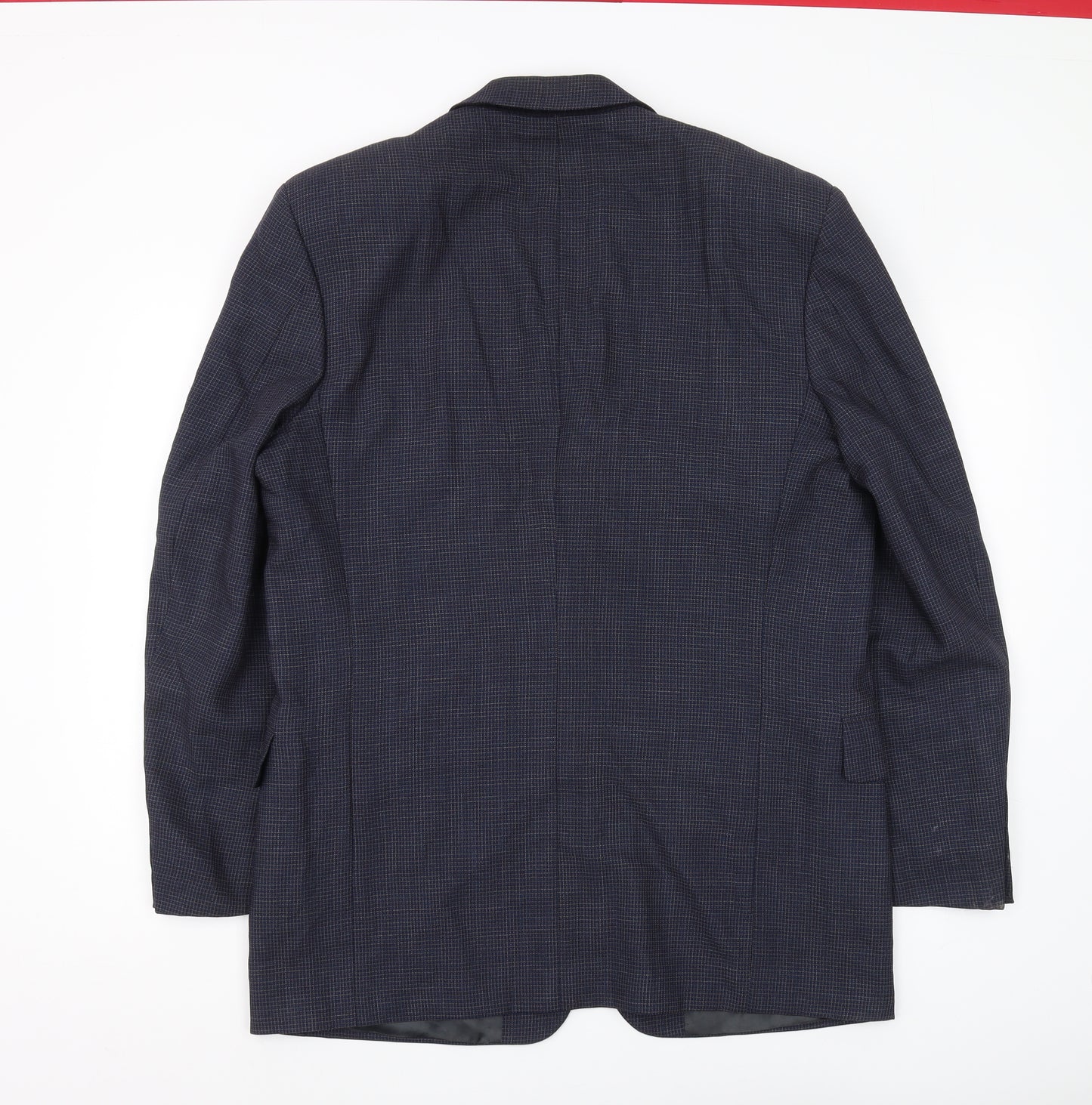 Jaeger Men's Blue Check Classic Tweed Blazer 52L