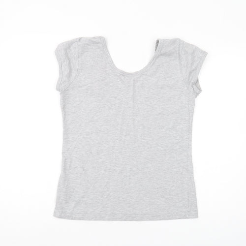 Le Coq Sportif Womens Grey Scoop Neck T-Shirt Size 14