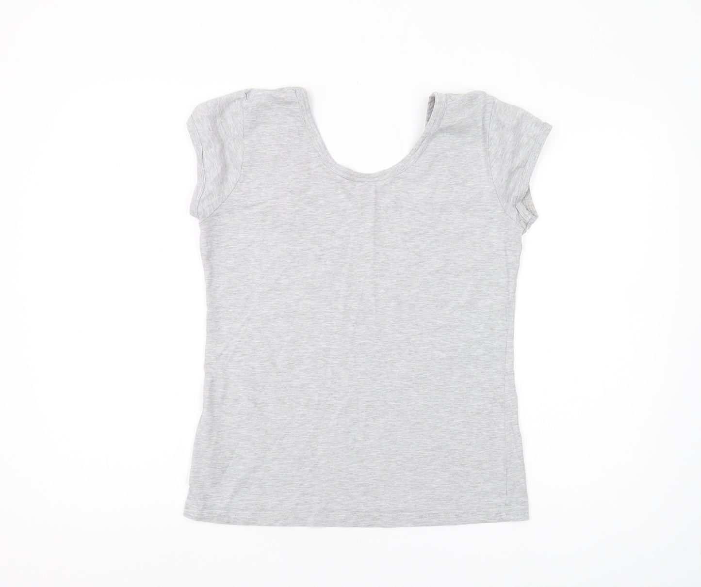 Le Coq Sportif Womens Grey Scoop Neck T-Shirt Size 14
