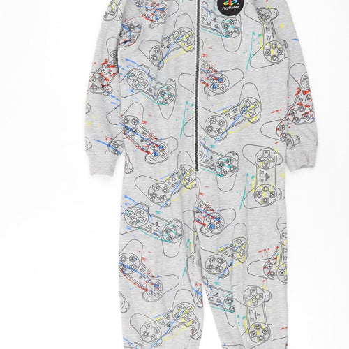 Next Boys Grey PlayStation One Piece, Size 6, Hooded Pyjama