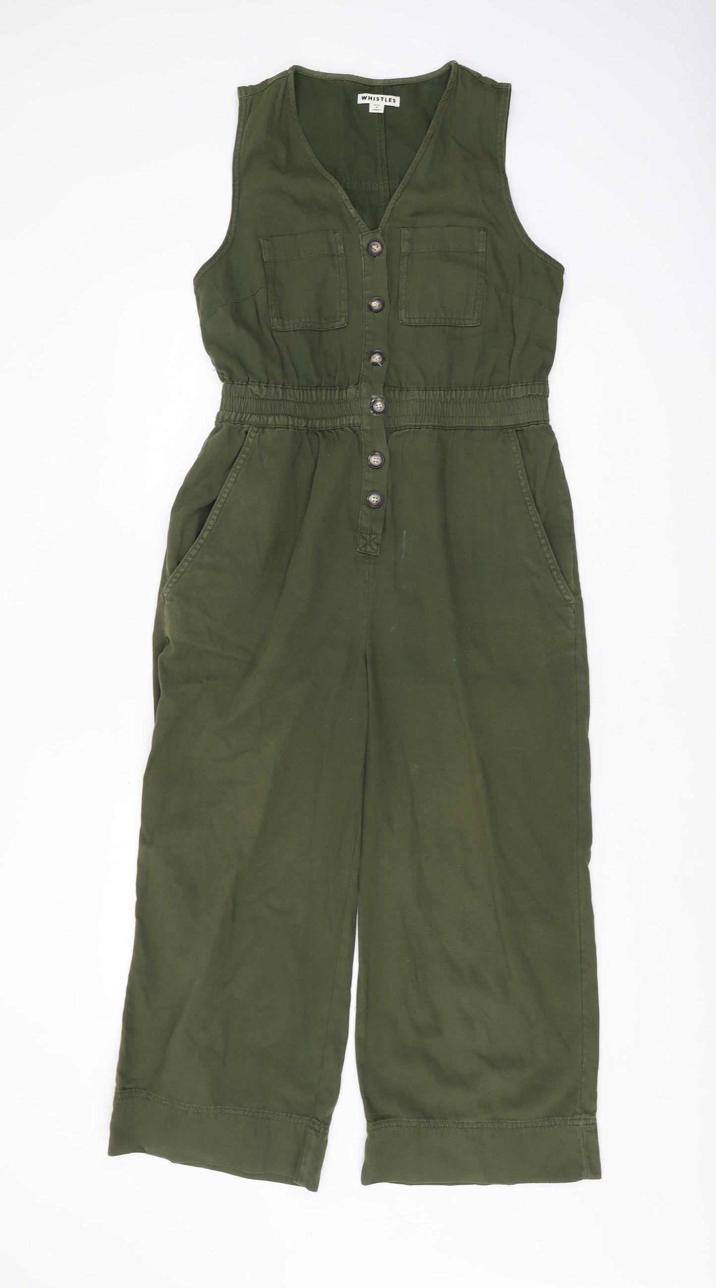 Whistles Women's Green Jumpsuit, Size 10, Casual Style