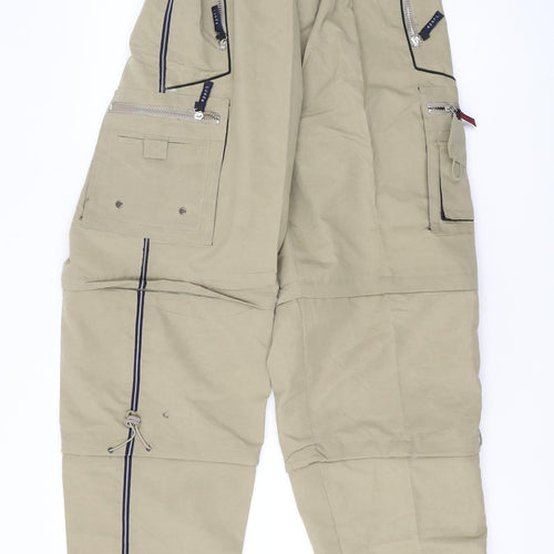 Ling Lang Men’s Beige Cargo Trousers with Zips