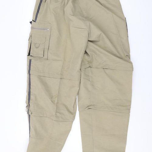 Ling Lang Men’s Beige Cargo Trousers with Zips