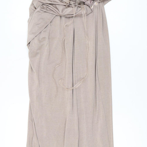 Lipsy Women’s Beige Maxi Dress Size 10 Sleeveless
