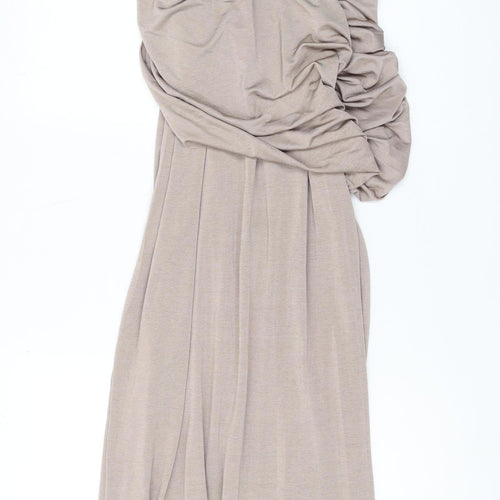 Lipsy Women’s Beige Maxi Dress Size 10 Sleeveless