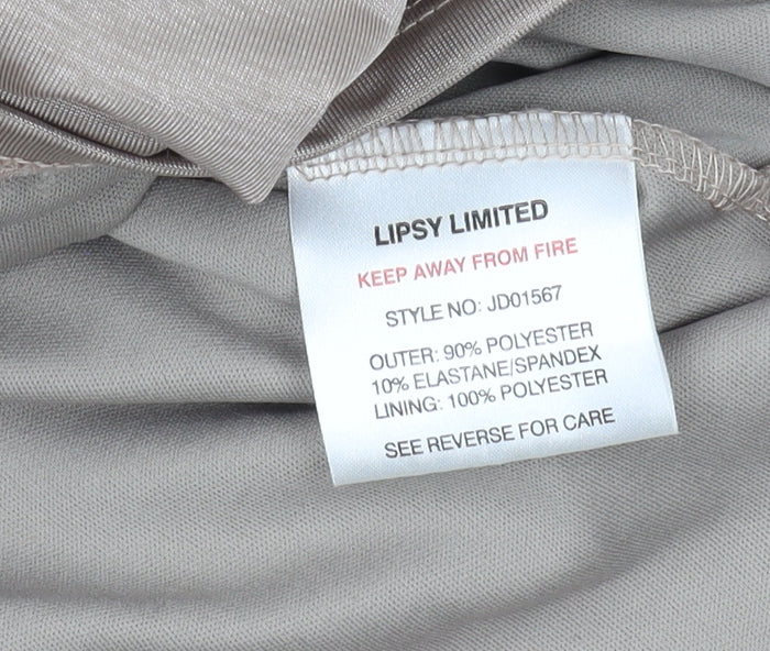Lipsy Women’s Beige Maxi Dress Size 10 Sleeveless