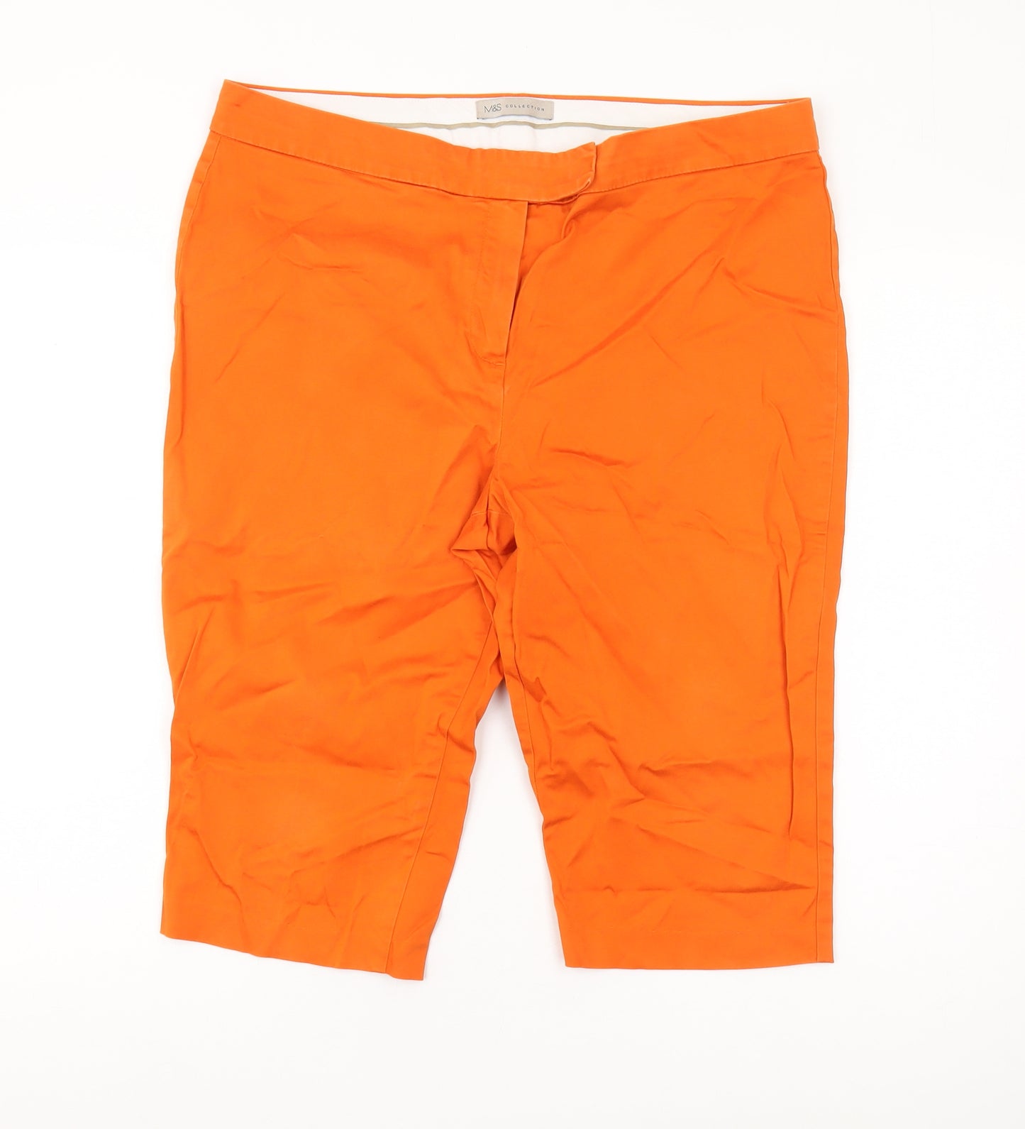 Marks and Spencer Women's Orange Bermuda Shorts Size 16