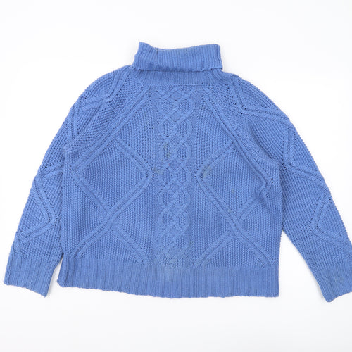 Oasis Unisex Blue Cable-Knit Pullover Jumper M