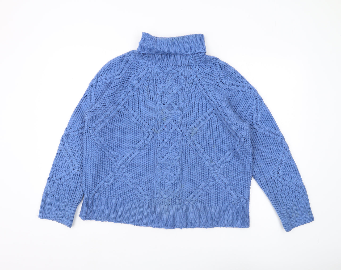 Oasis Unisex Blue Cable-Knit Pullover Jumper M