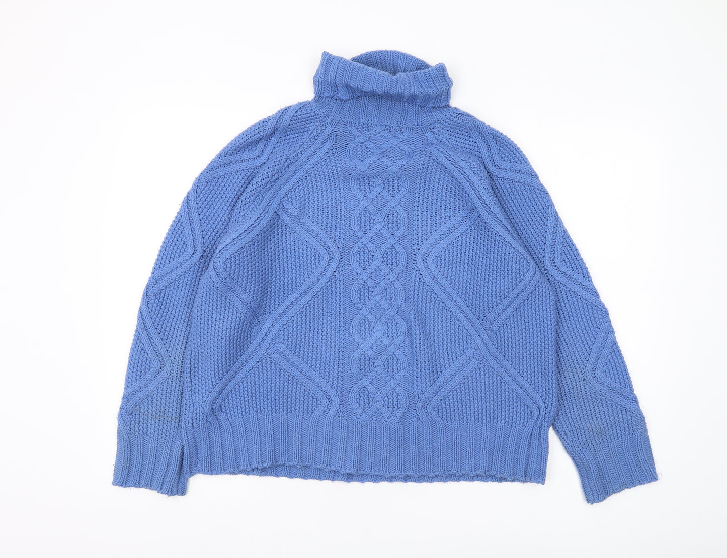 Oasis Unisex Blue Cable-Knit Pullover Jumper M
