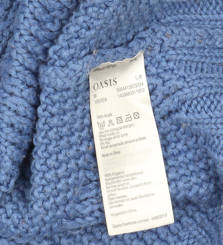 Oasis Unisex Blue Cable-Knit Pullover Jumper M