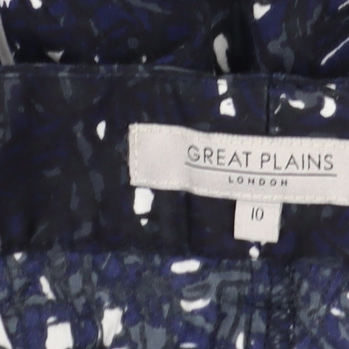 Great Plains Women's Blue Geometric Trousers Size 10