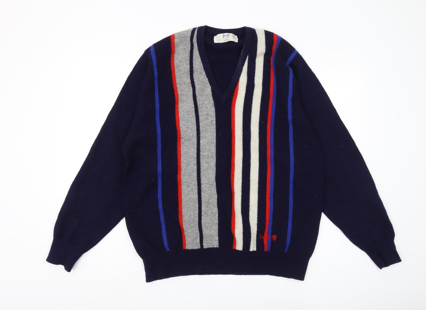 Pringle Men's Multicoloured Wool V-Neck Pullover Jumper - L