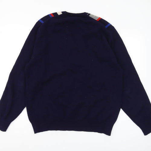 Pringle Men's Multicoloured Wool V-Neck Pullover Jumper - L