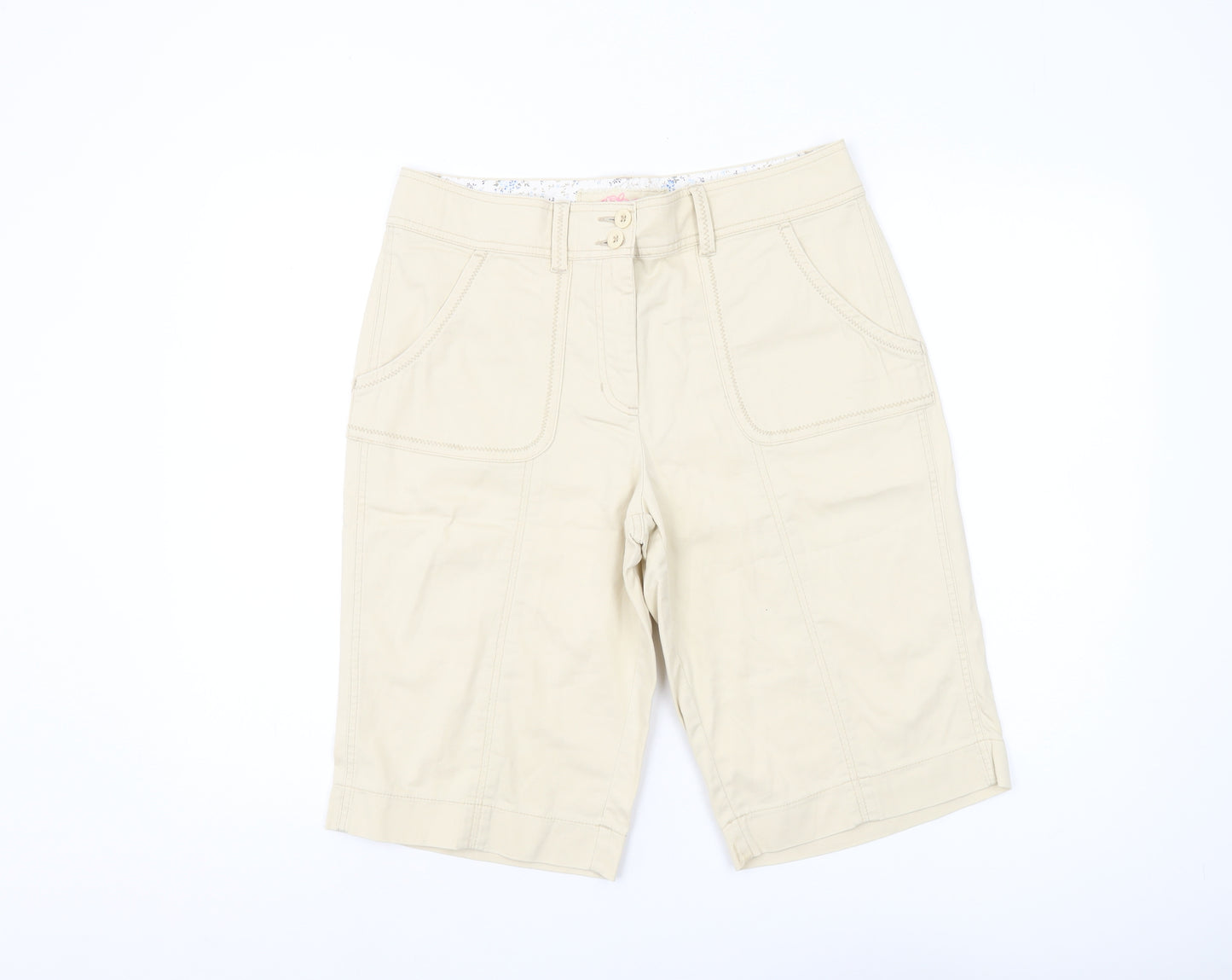 Marks and Spencer Women's Beige Chino Shorts, Size 14