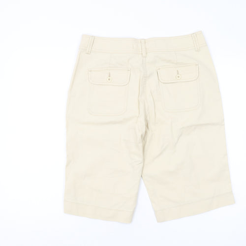 Marks and Spencer Women's Beige Chino Shorts, Size 14