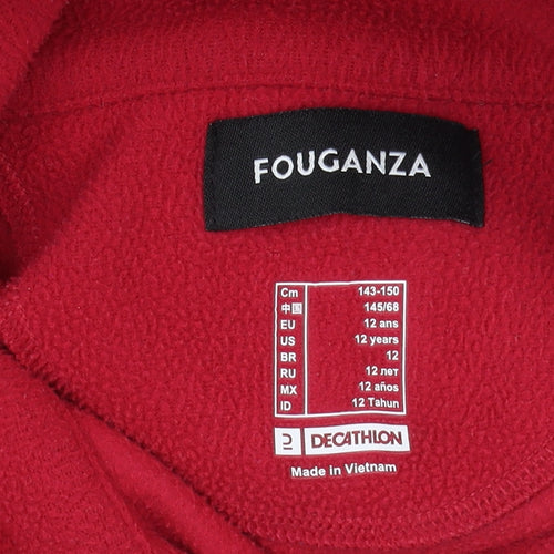 Fouganza Girls Red Fleece Jacket, Size 12 Years, Casual
