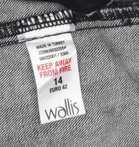 Wallis Women's Black Wide-Leg Jeans Size 14
