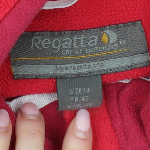 Regatta Women's Red Fleece Pullover 1/4 Zip Sweatshirt Size 14