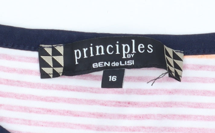Principles Multicoloured Striped Women's T-Shirt, Size 16