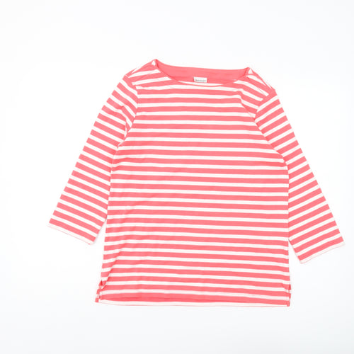 Damart Women's Pink Striped T-Shirt, Size 10/12