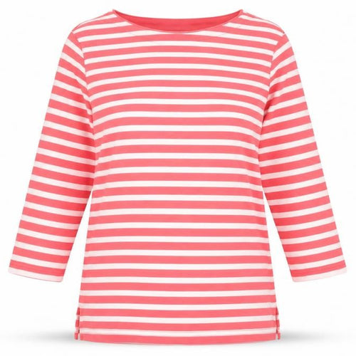 Damart Women's Pink Striped T-Shirt, Size 10/12